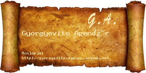 Gyorgyevits Agenór névjegykártya